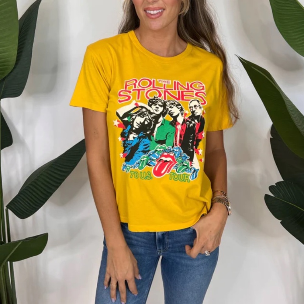 Daydreamer Rolling Stones 78 US Tour Ringer Tee Golden Daze